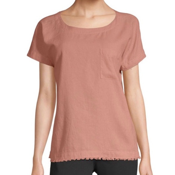 Liz Claiborne Linen Top Flax LagenLook Raw Hem - Picture 1 of 16